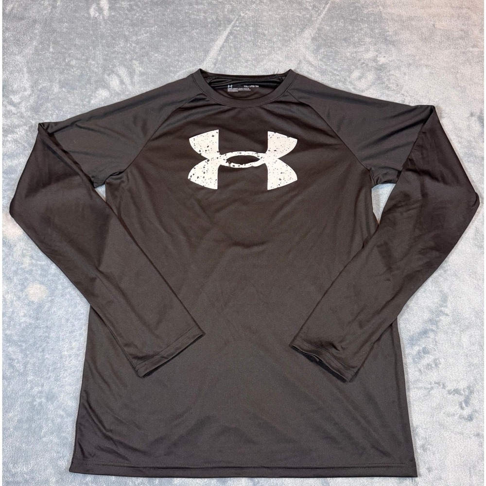 Under Armour Tech Long Sleeve Shirt YXL Black Speckled Logo